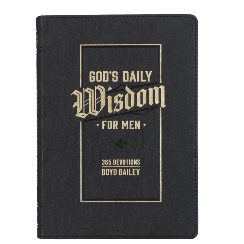 God's Daily Wisdom For Men Black Faux Leather Devotional