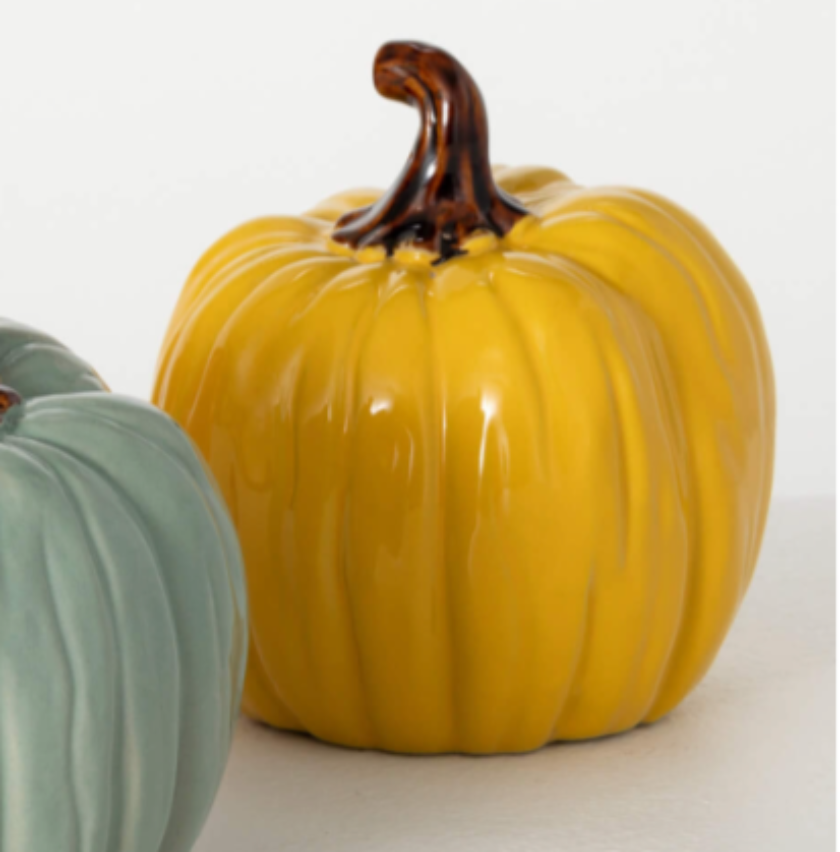 Colored Stoneware Pumpkins