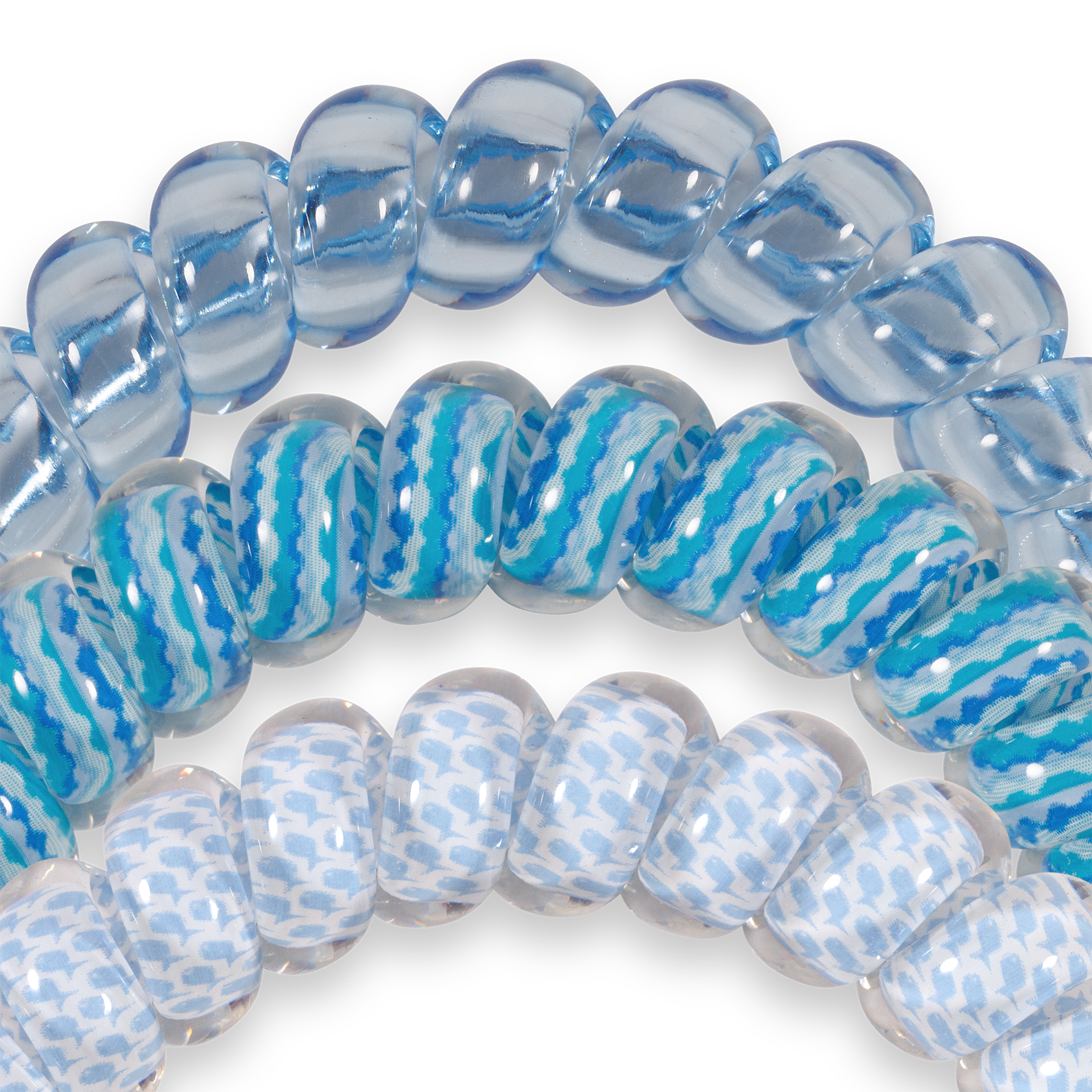 TELETIES - Spiral Hair Coils | Large | Summer Sky Hair Ties