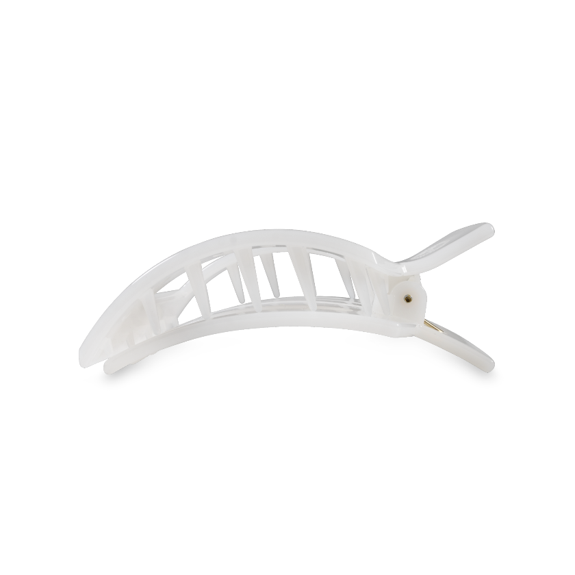 TELETIES - Square Flat Hair Clip | Small | Coconut White