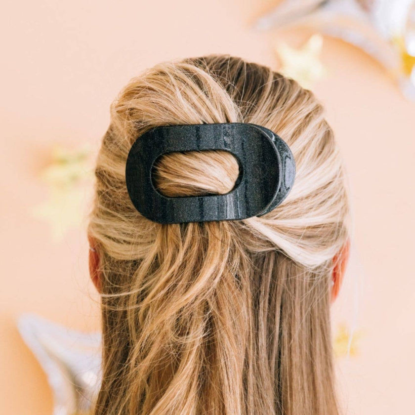 TELETIES - Round Flat Hair Clip | Medium | Midnight Magic