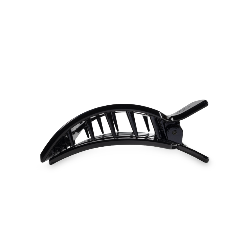 TELETIES - Square Flat Hair Clip | Small | Jet Black