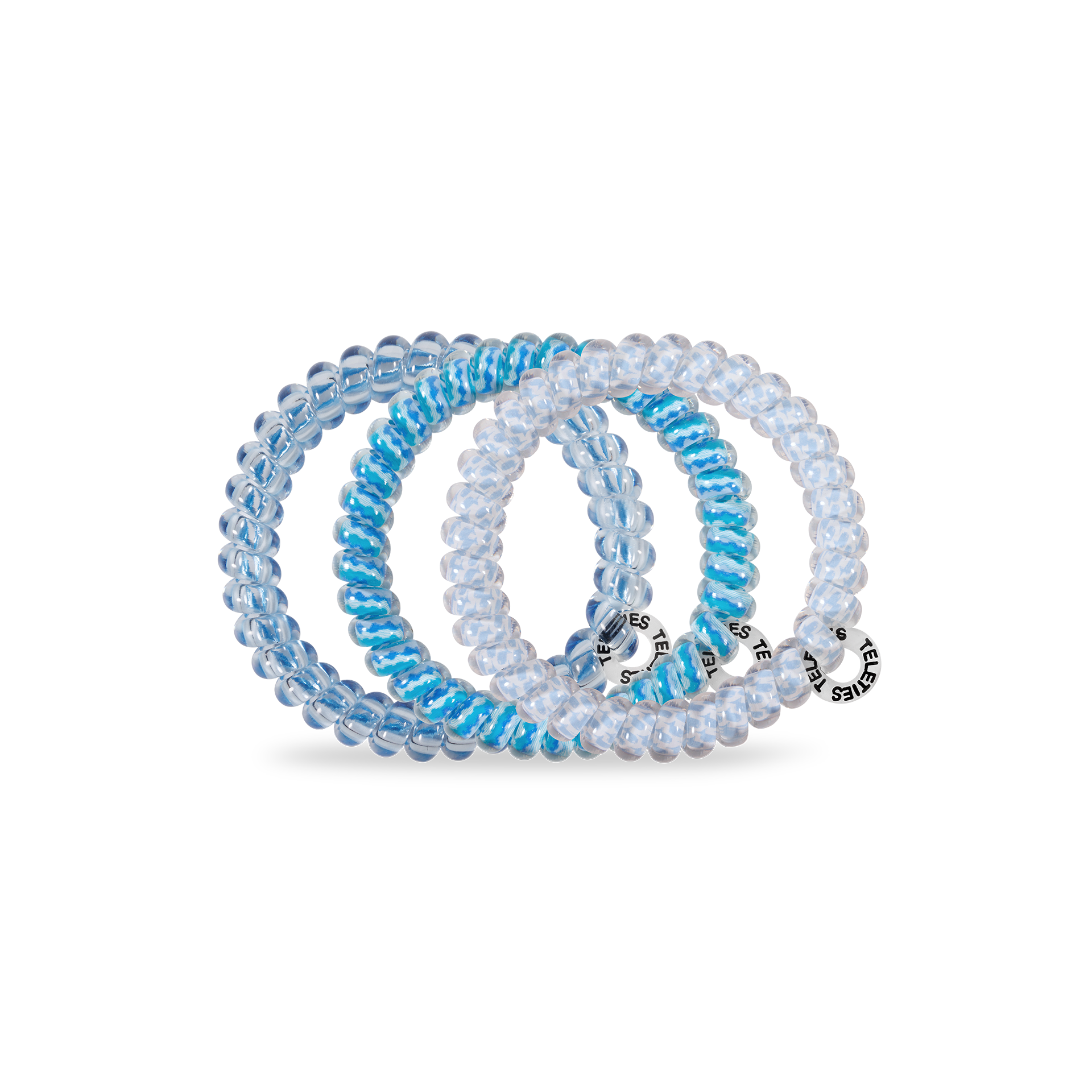 TELETIES - Spiral Hair Coils | Small | Summer Sky Hair Ties