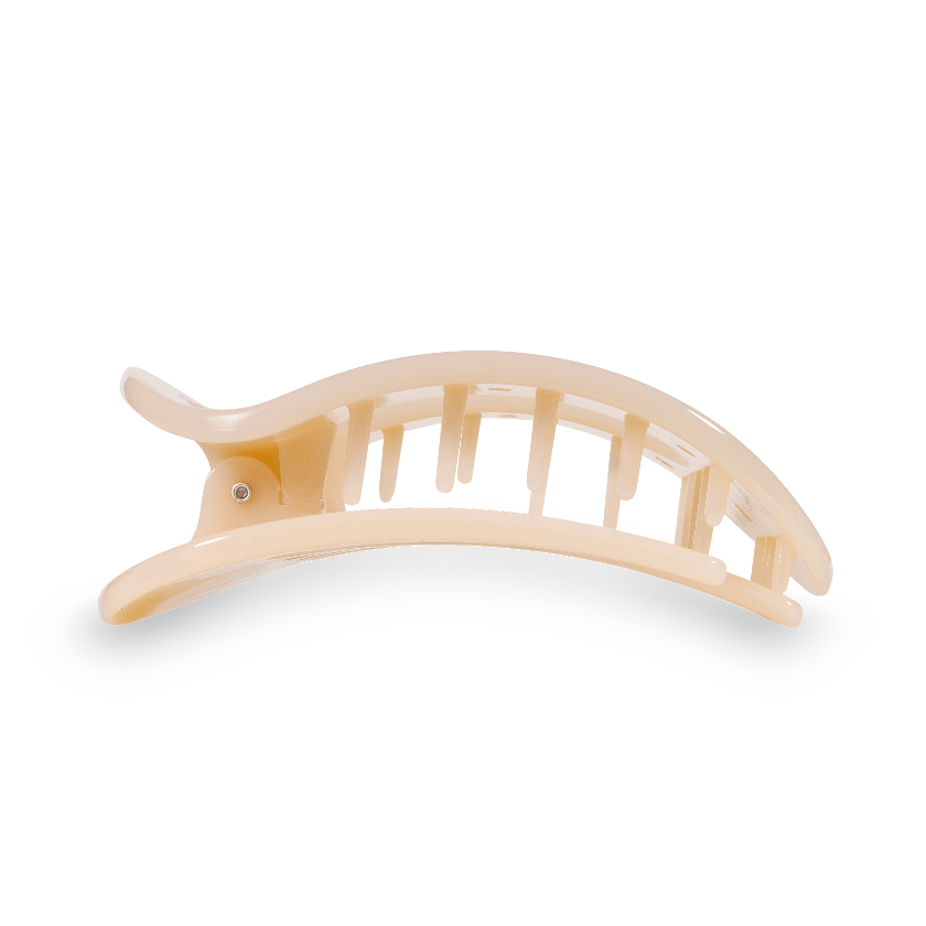 TELETIES - Round Flat Hair Clip | Med. | Almond Beige
