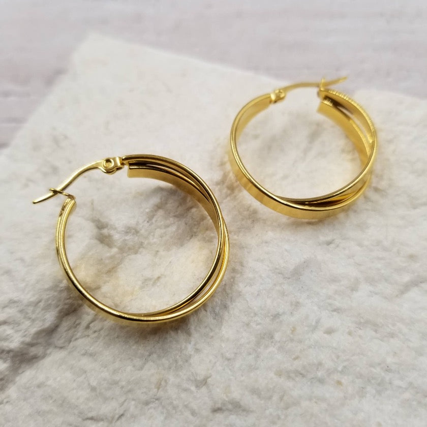 Geometric Double Hoop Earrings