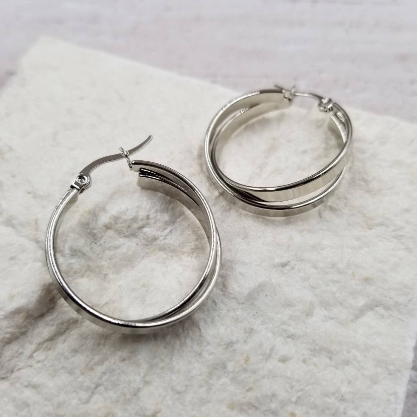 Geometric Double Hoop Earrings
