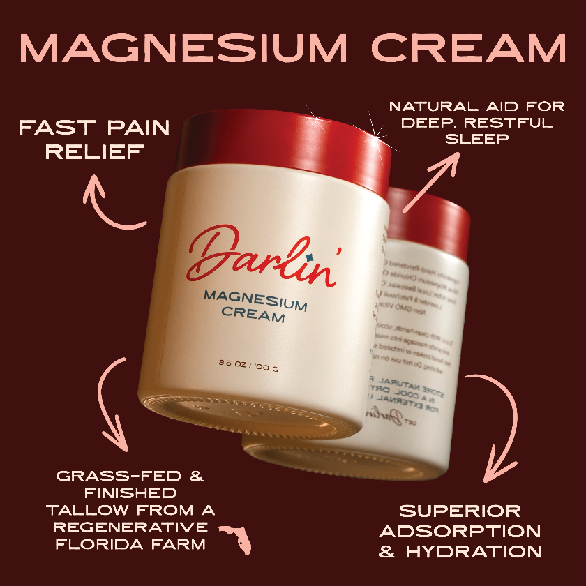 Magnesium Cream Tallow | For Sleep, Sore Muscles + Balance | Darlin' Skincare