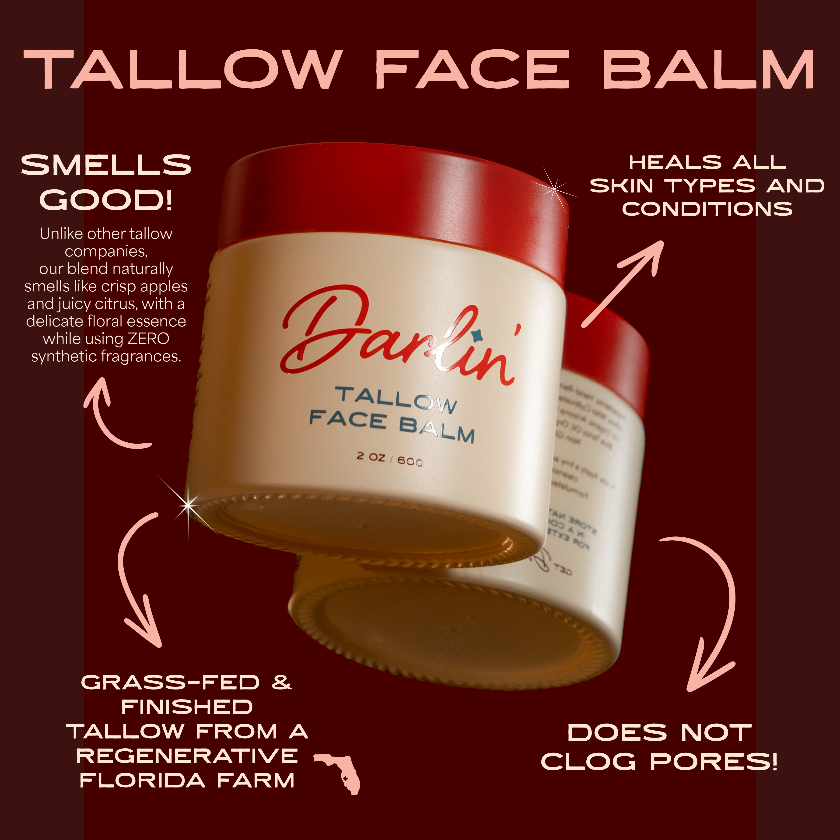 Tallow Face Balm | Natural Blue Tansy Skincare Moisturizer | Darlin' Skincare