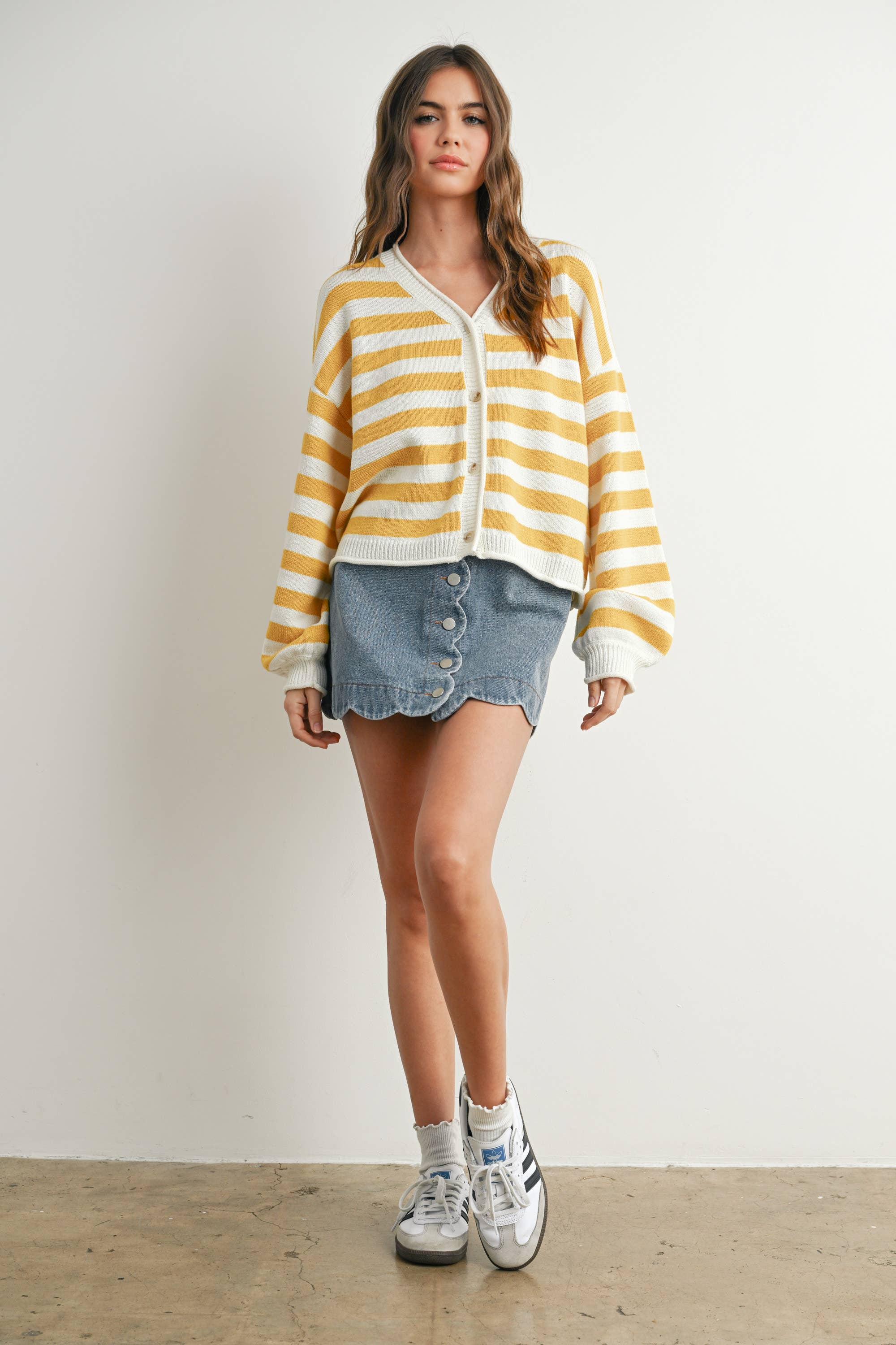 Stripe Button Cardigan