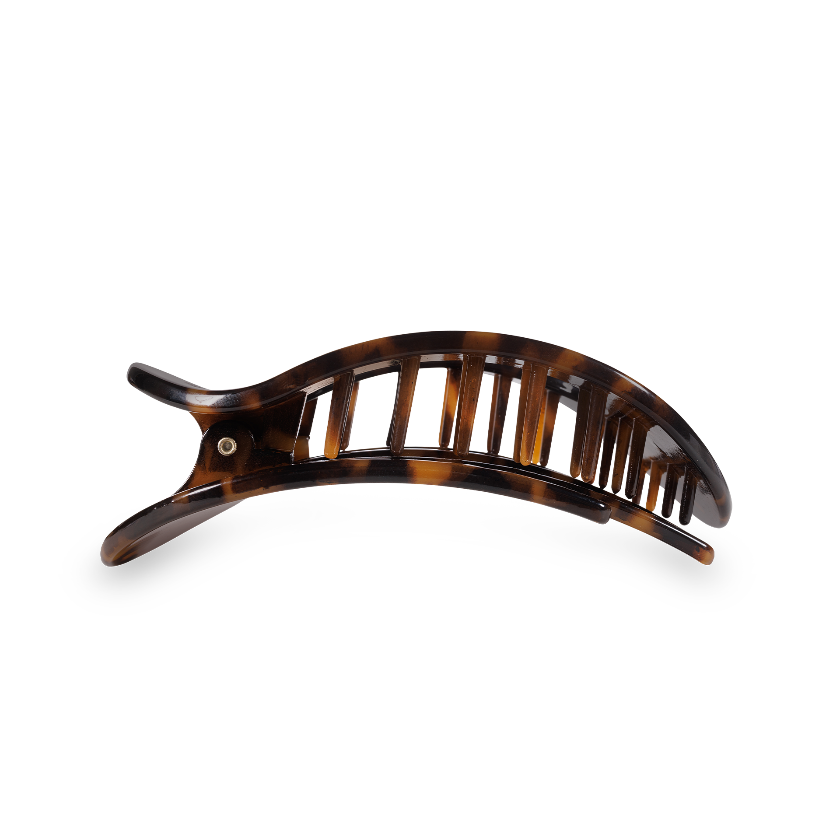 TELETIES - Round Flat Hair Clip | Small | Tortoise