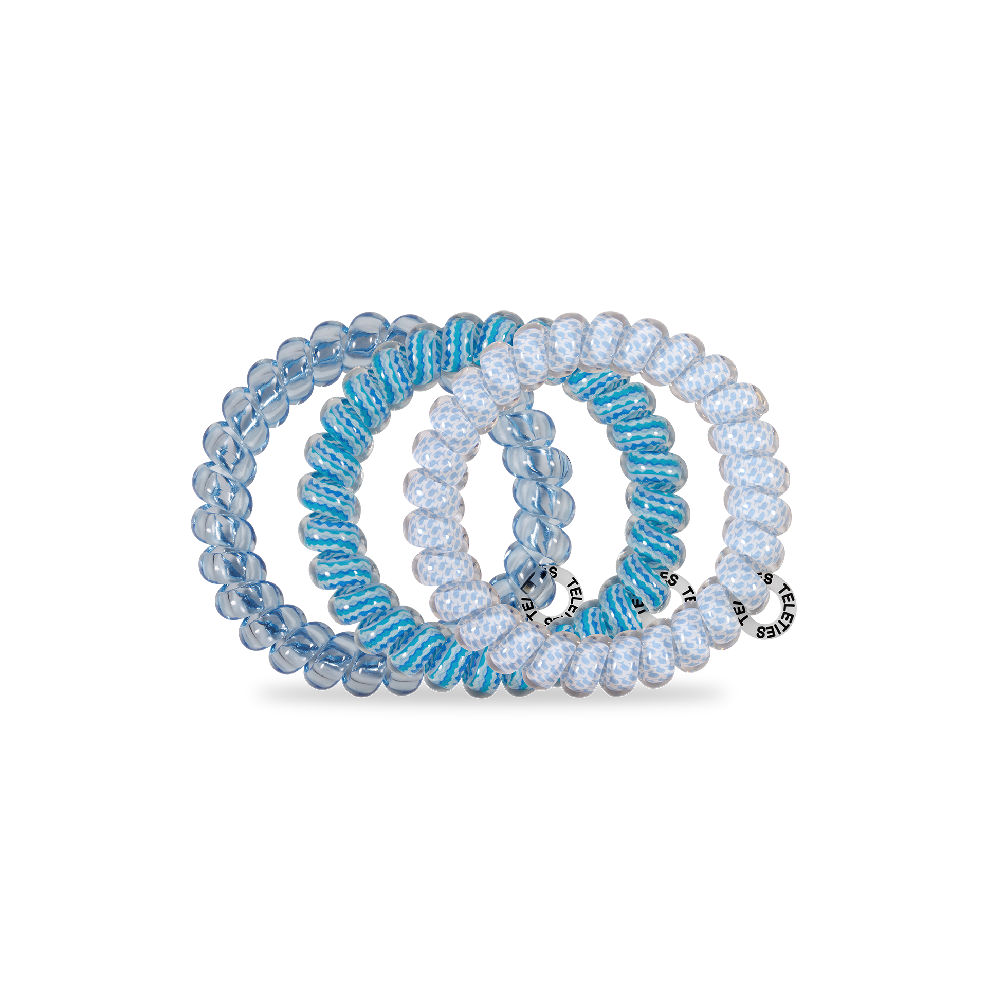 TELETIES - Spiral Hair Coils | Large | Summer Sky Hair Ties