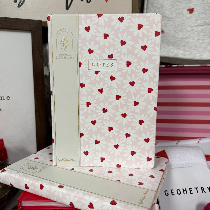 Pink with Red Hearts Journal