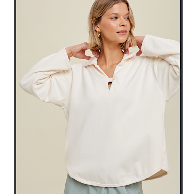 Cream Fleece Pullover