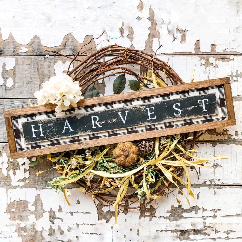 Harvest Plaid Background Sign - WillowBee Signs & Designs | The Shops SD