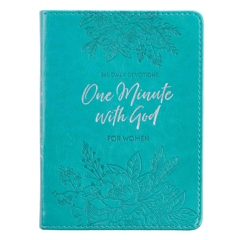 One Minute With God For Women Teal Faux Leather Devotional | The Shops SD