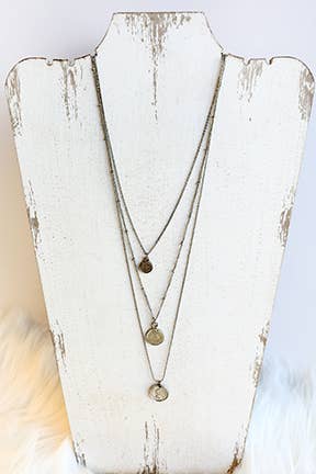 Silver layer necklace with coin charms - Panache