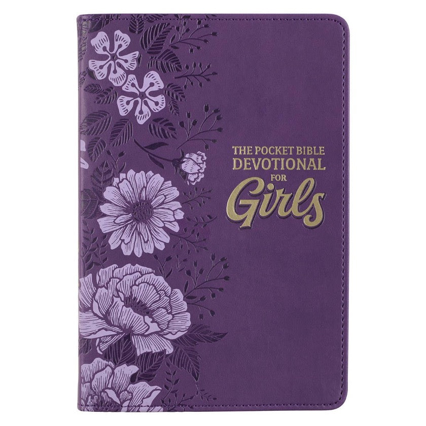 Christian Art Gifts - Pocket Devotional for Girls Lux Purple Floral