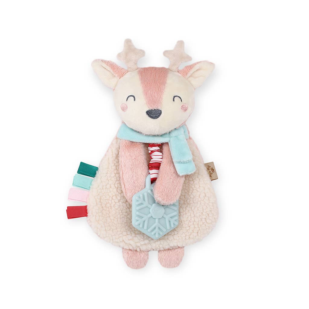 Itzy Ritzy - *NEW* Itzy Lovey™ Holiday Pink Reindeer Plush + Teether Toy