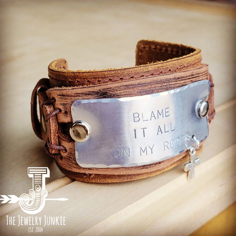 Blame it All On My Roots Dusty Leather Cuff Bracelet