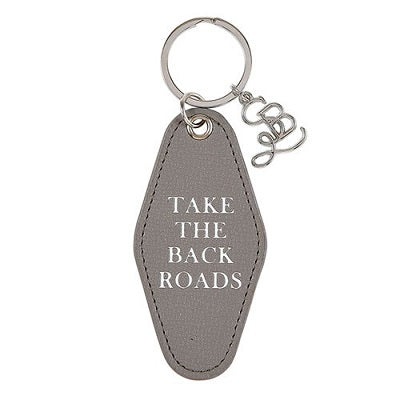 Take the Back Roads Leather Key Tag - CB