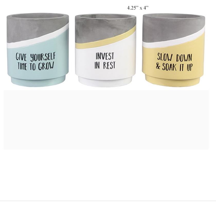 Flower pot that says Invest in Rest