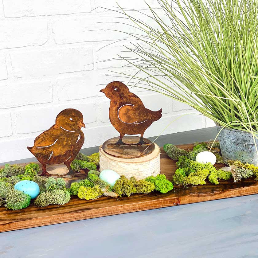 "Peep" is our new little spring cutie! She is the perfect size for any mantle or tabletop.