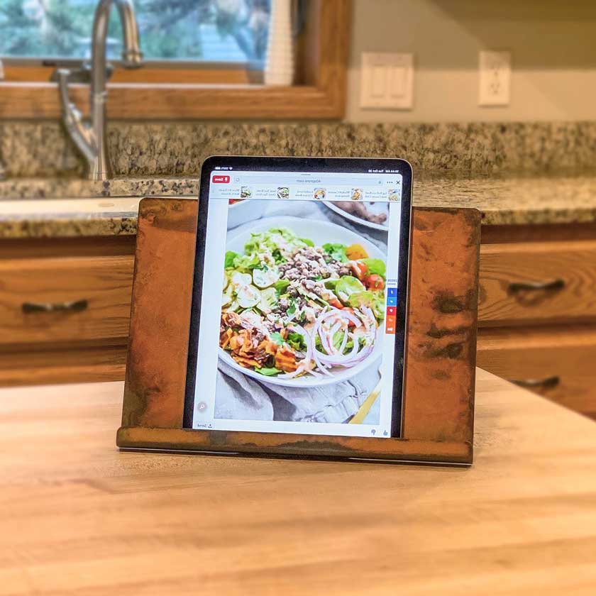 Our magnetic tablet stand is fabulous wedding or housewarming gift. Use it to display electronic devices, books, recipes and more!