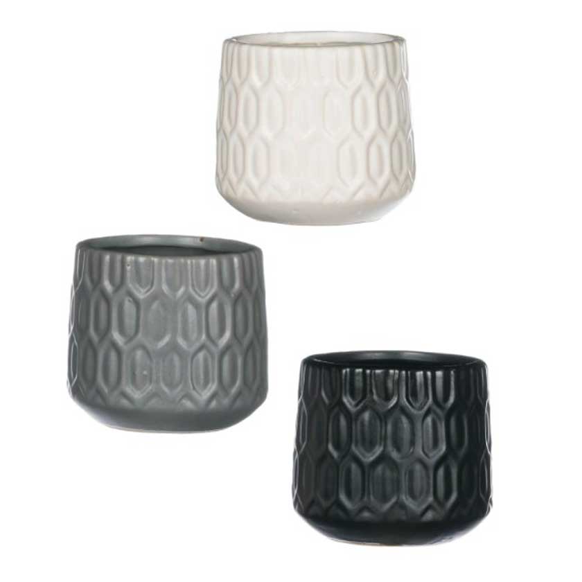 WHITE MOD EMBOSSED MINI POT | The Shops SD