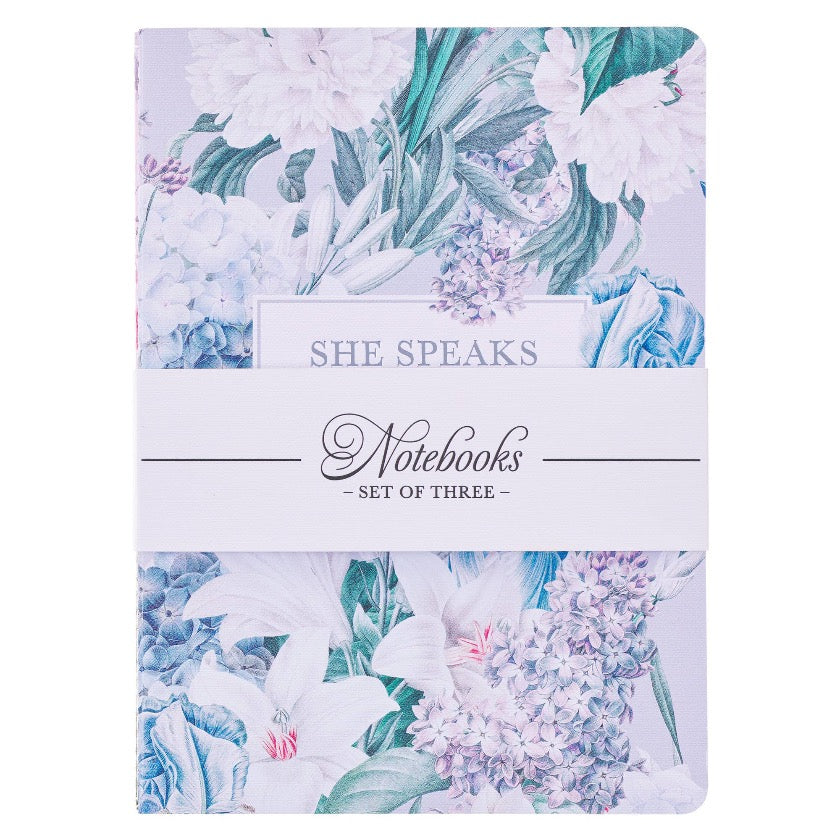 Christian Art Gifts - Graceful Peonies Large Notebook Set - Proverbs 31