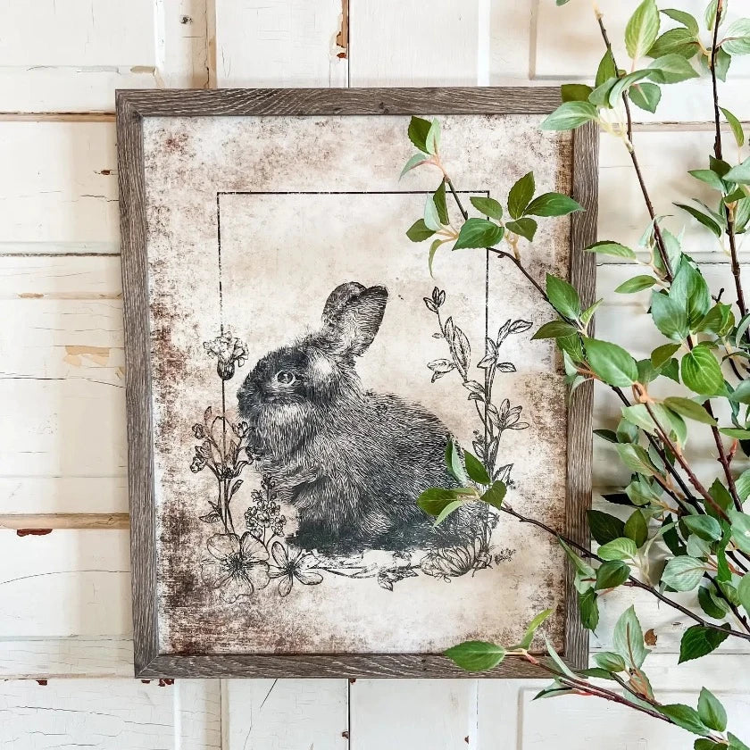 WillowBee Signs & Designs - Vintage Spring Rabbit Print