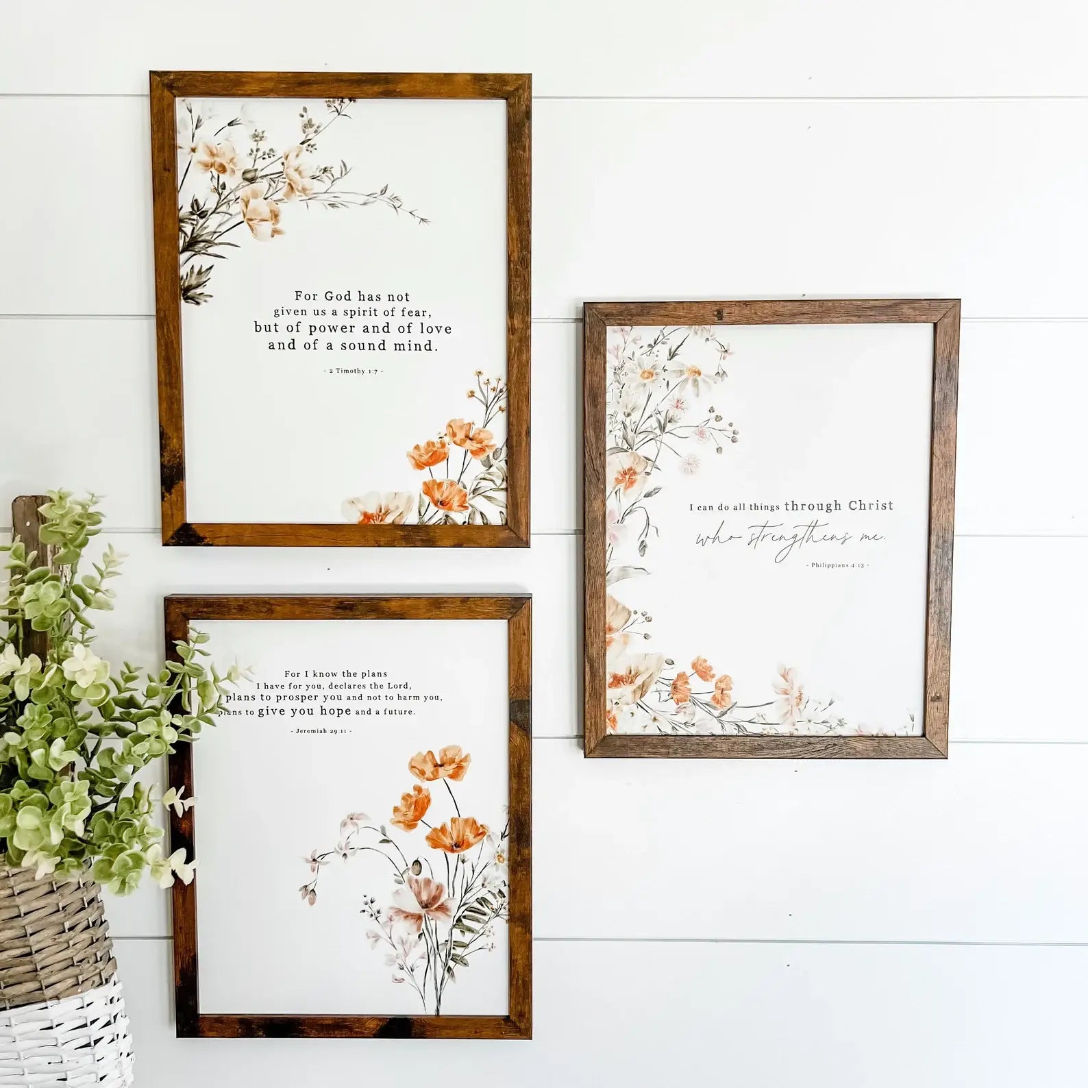 Bible Verse Scripture Signs - 2 Timothy 1:7 Verse -  WillowBee Signs & Designs