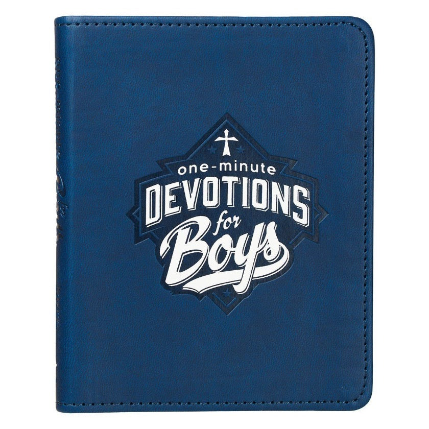 One-Minute Devotions for Boys Blue Faux Leather Devotional | The Shops SD