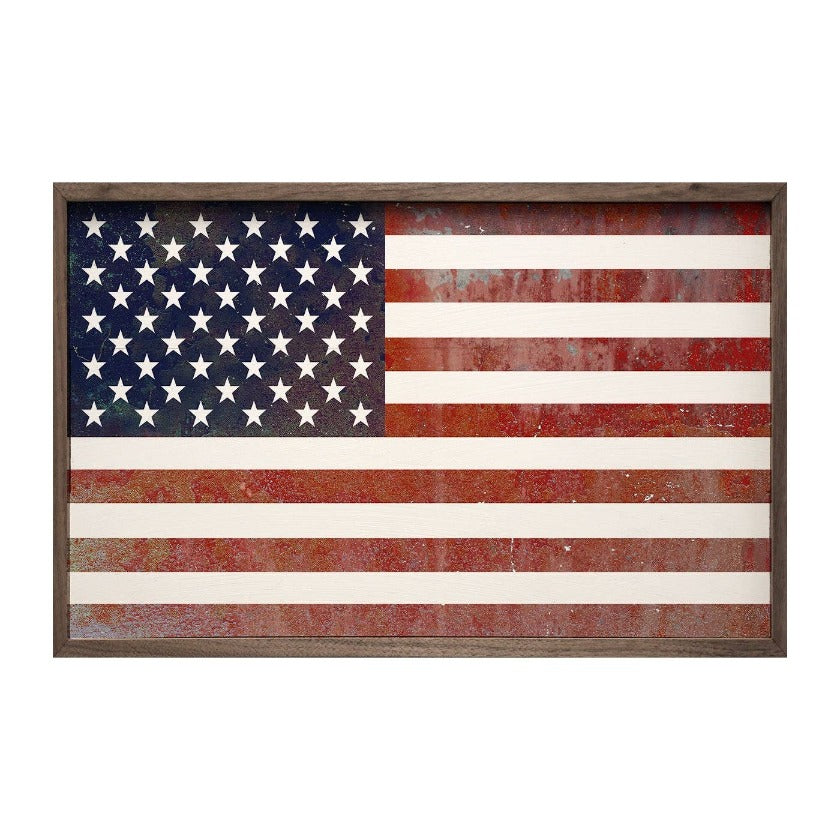United States Flag Wood Sign