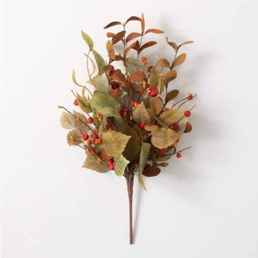 Underscored with a warm-hued selection of fall foliage, this bittersweet vine collection is a classic upgrade for the season. 21" bush