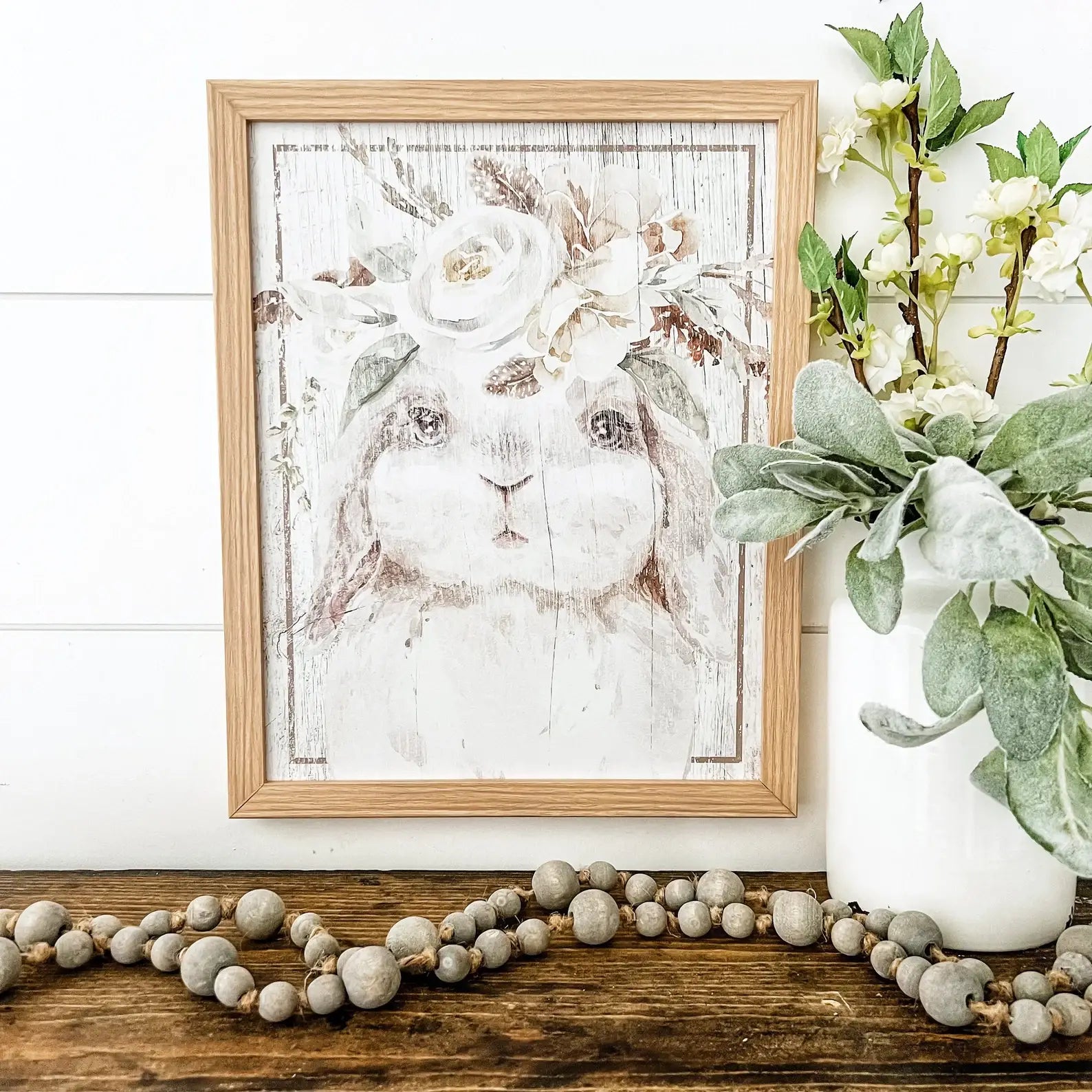 WillowBee Signs & Designs - Bunny with Flower Crown Spring Sign