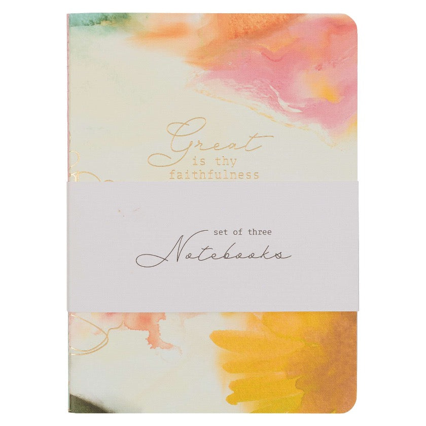 Christian Art Gifts - Faithfulness Pastel Meadow Large Notebook Set