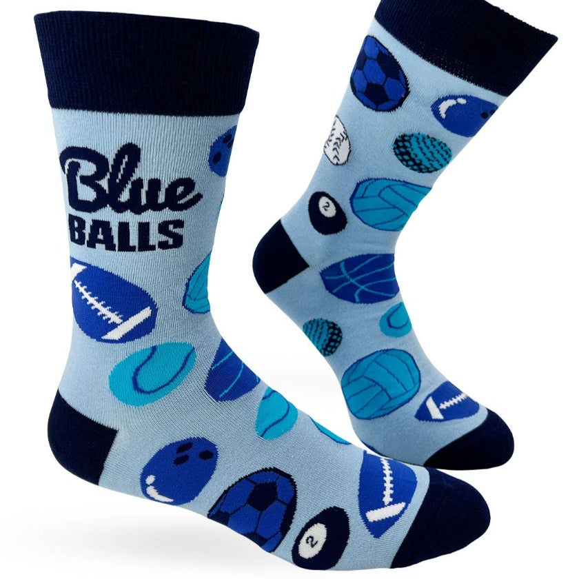 Blue Balls Men's Novelty Crew Socks