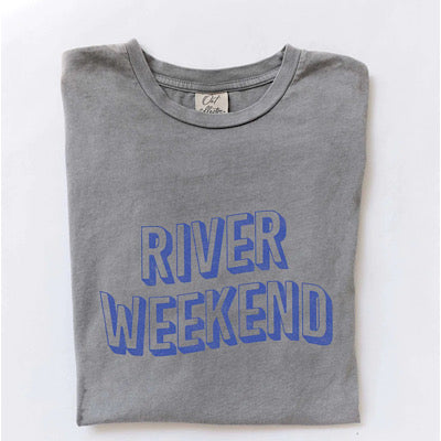 RIVER WEEKEND Mineral Washed Graphic Top